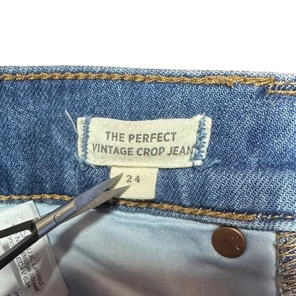 Madewell The Perfect Vintage Crop Jean ~ Women’s Raw Hem Mom Jeans ~ Size 24 - Picture 7 of 16